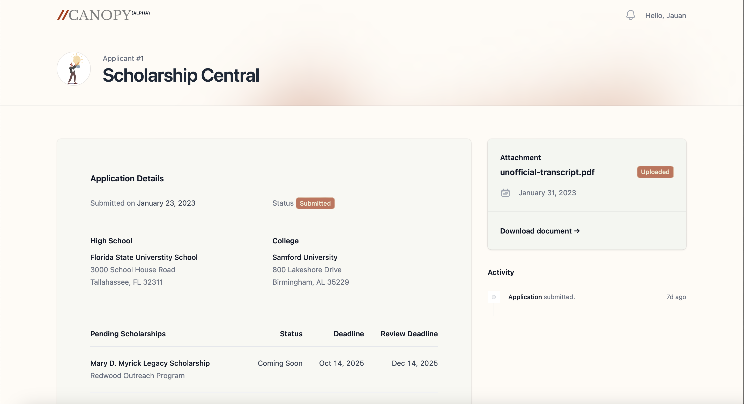 App screenshot